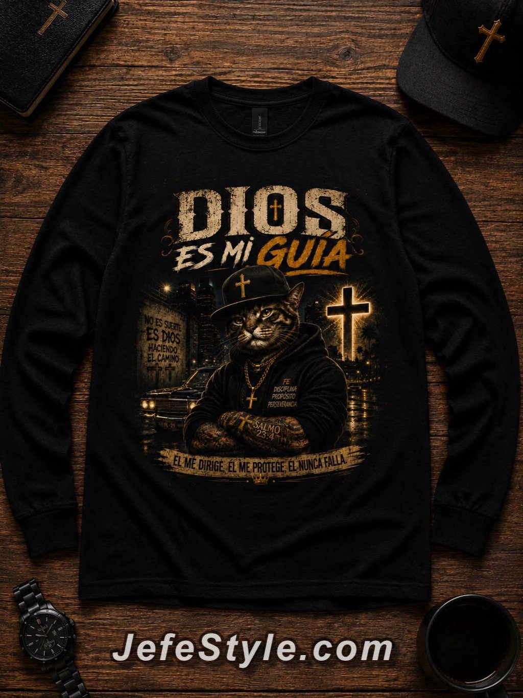 Camisa Manga Larga Dios es mi Guia Streetwear product image (1)