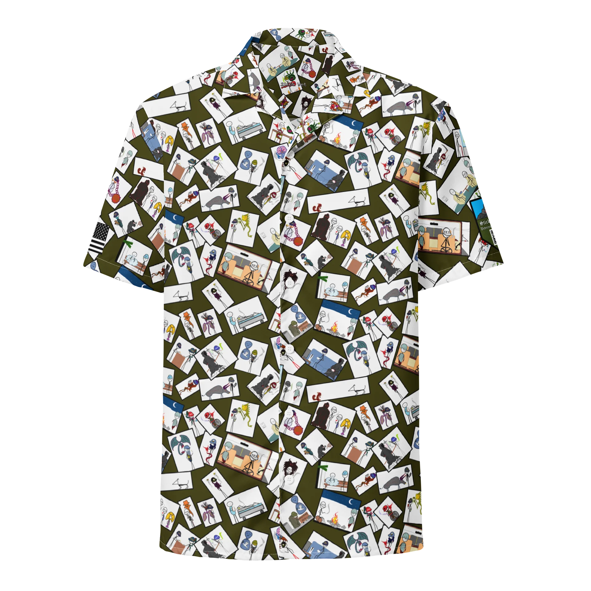 Sticks & Demons Hawaiian Shirt Grn product image (1)