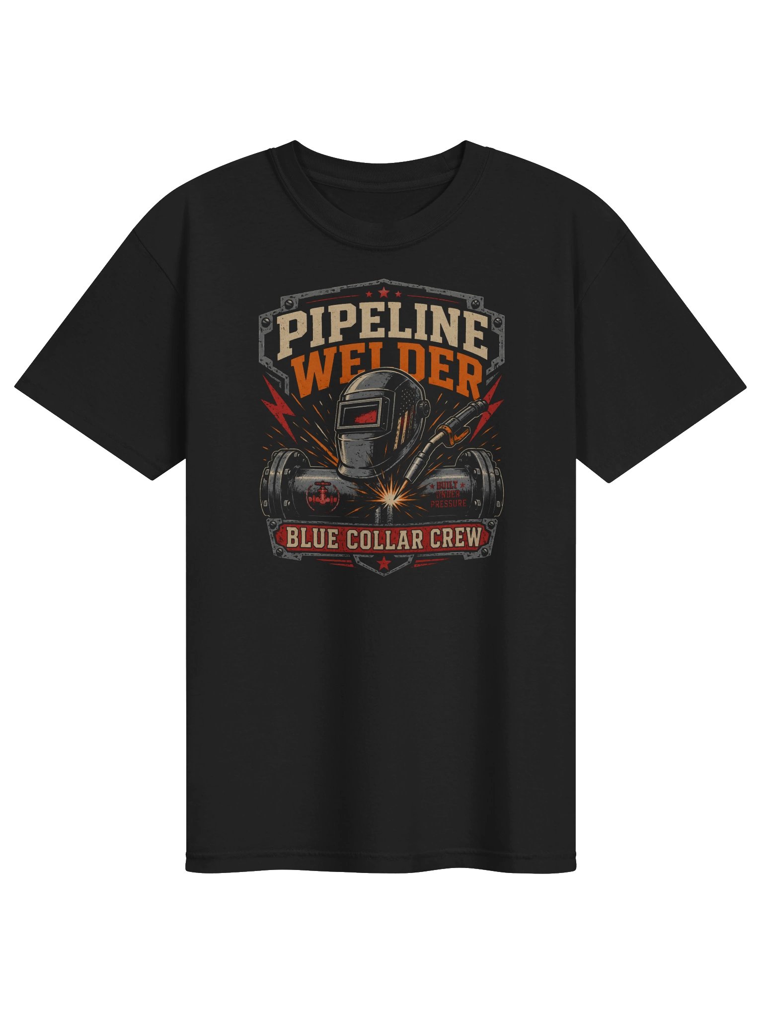 Pipeline Welder T-Shirt | Bold Blue Collar Trade Worker Tee product image (1)