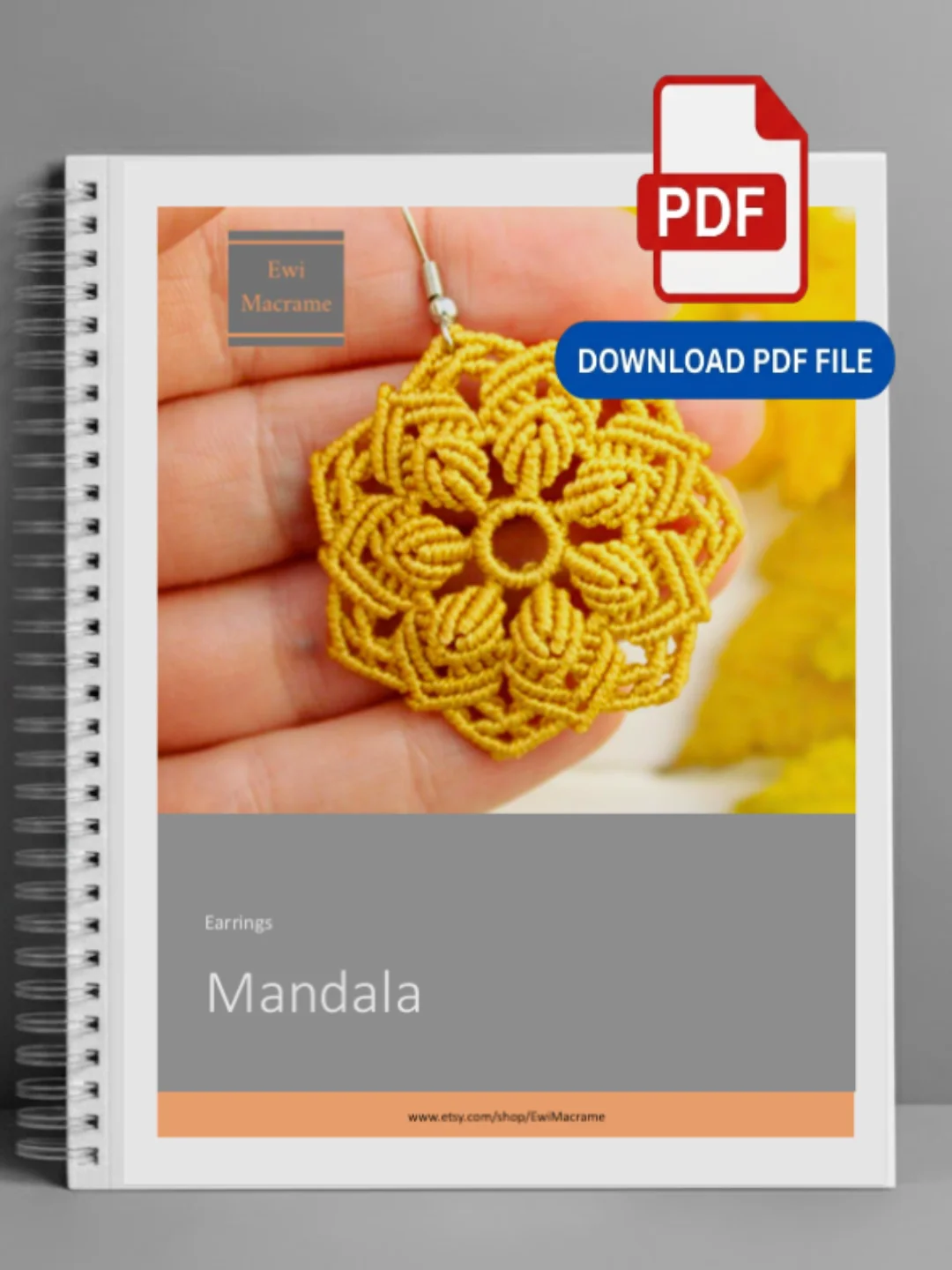 Micro Macrame Mandala Flower – Photo Tutorial product image (1)