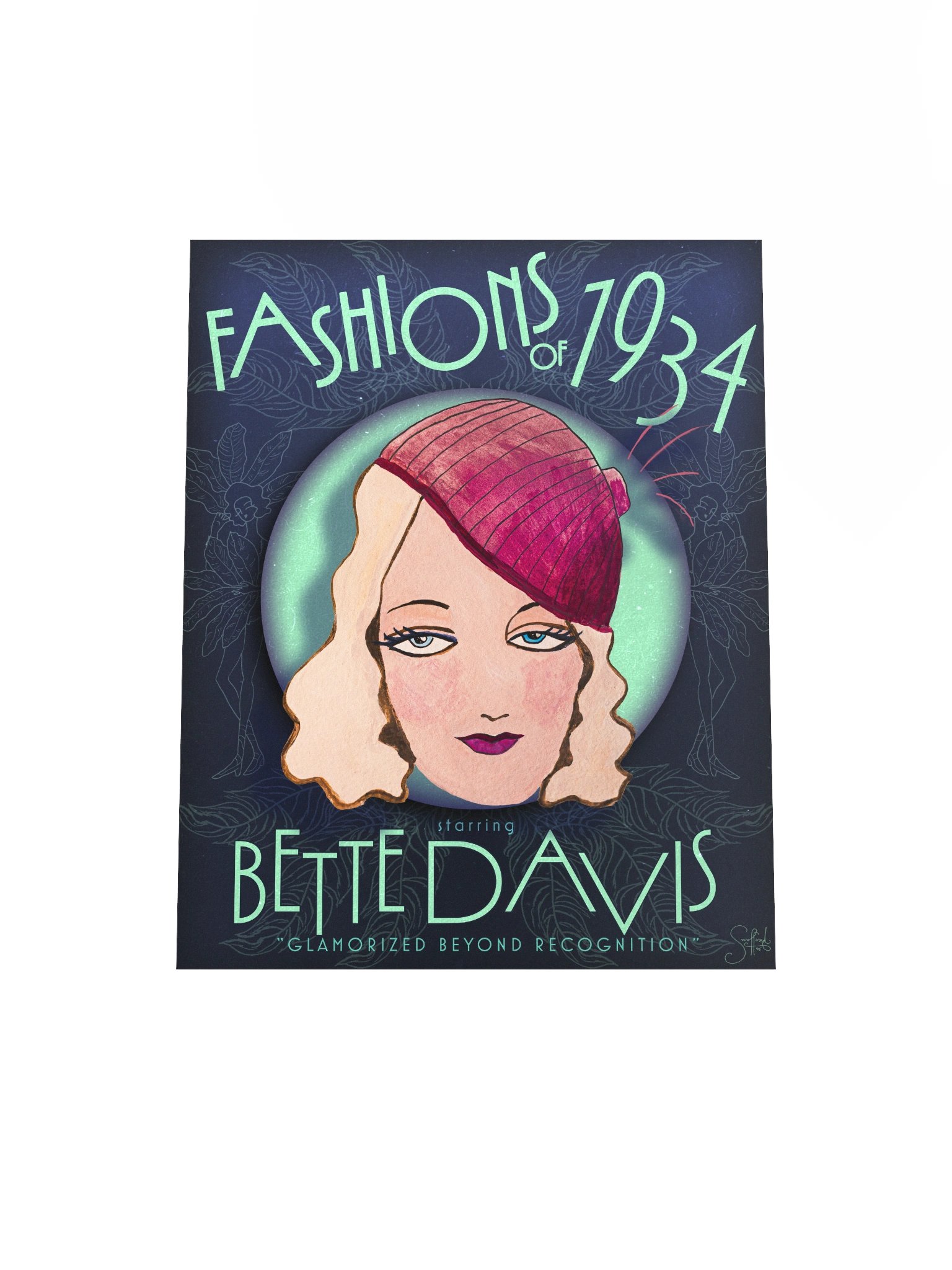 BETTE DAVIS Art Print – Glamorized Beyond Recognition Poster – Fashions of 1934 (11x14, 16×20) product image (4)