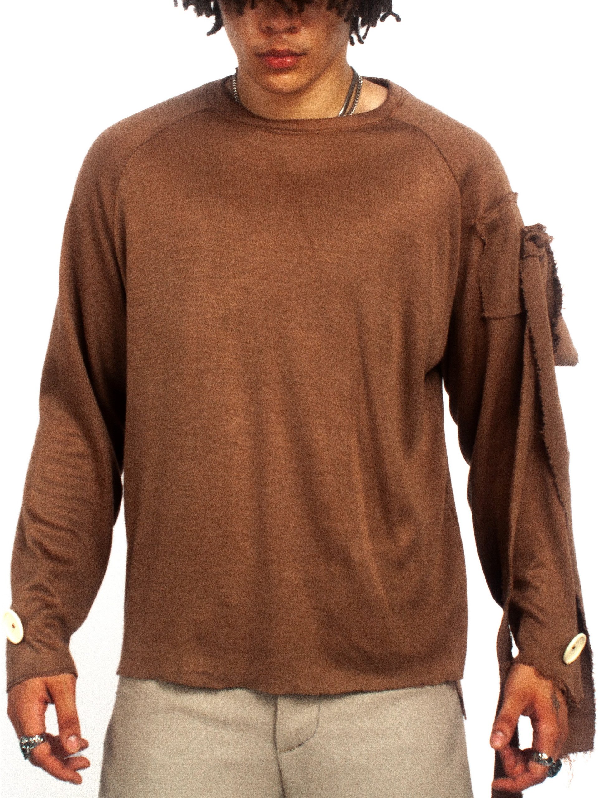RAGLAN TEE L - BOW - BROWN product image (1)
