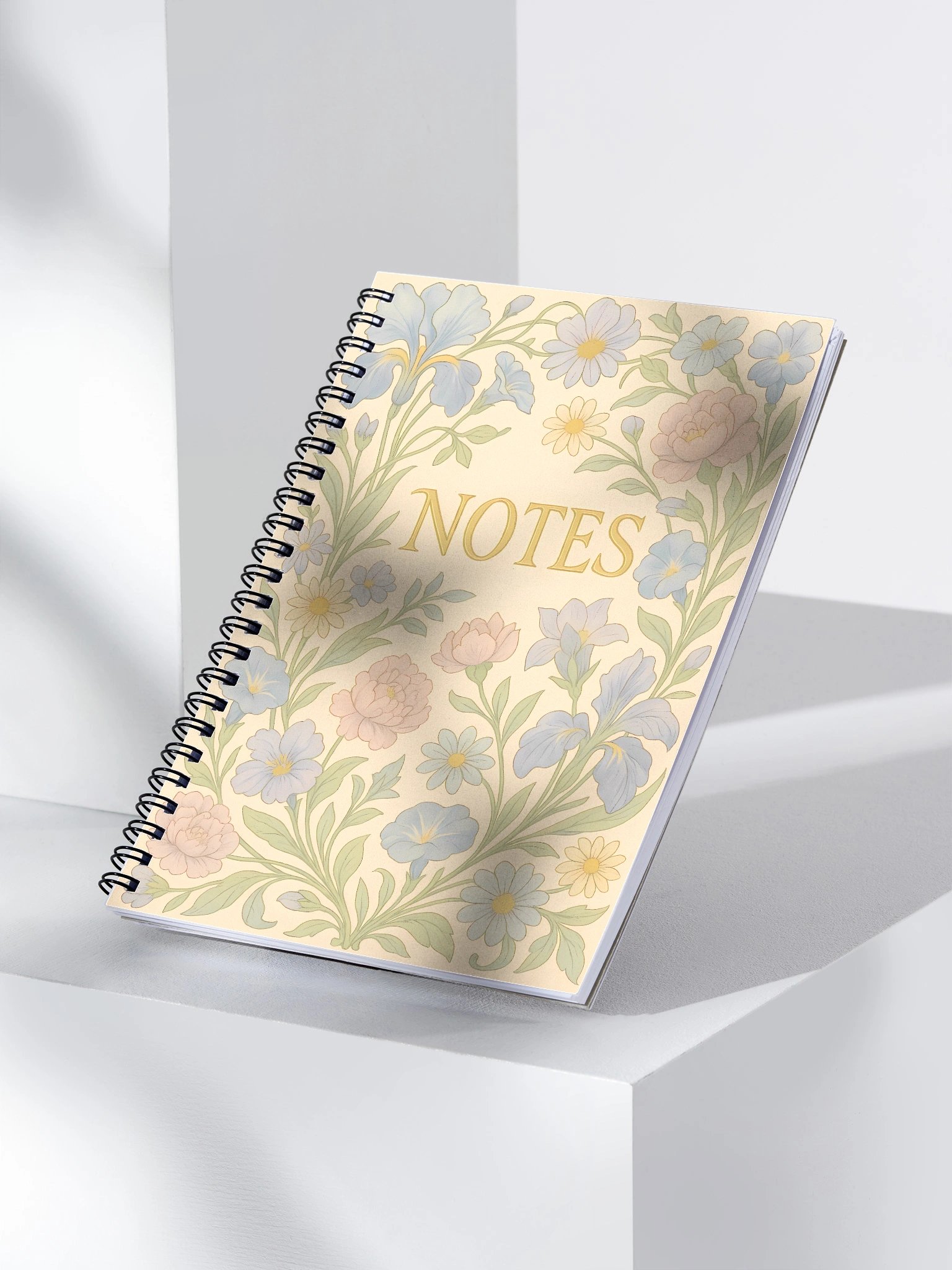 Vintage Art Nouveau Floral Journal – Elegant “Notes” Notebook with Pastel Botanical Design product image (3)