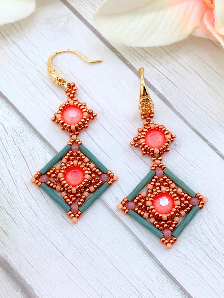 Tropical Tides Earrings - Pink/Turquoise product image (1)