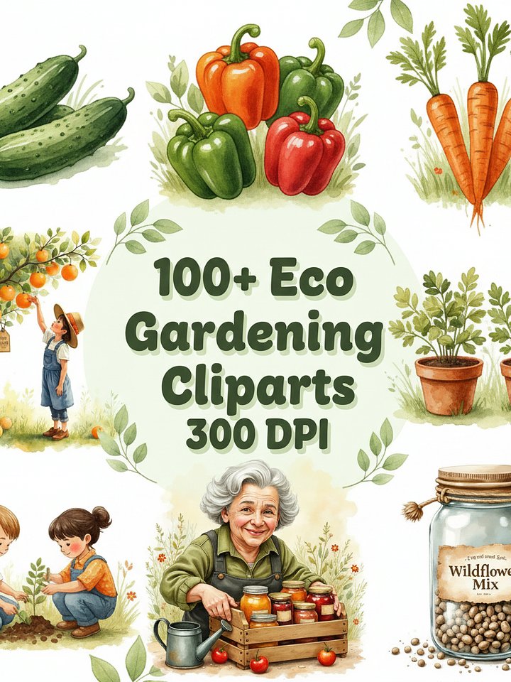 Eco Gardening Clipart & Digital Design Resources for Creators product image (1)
