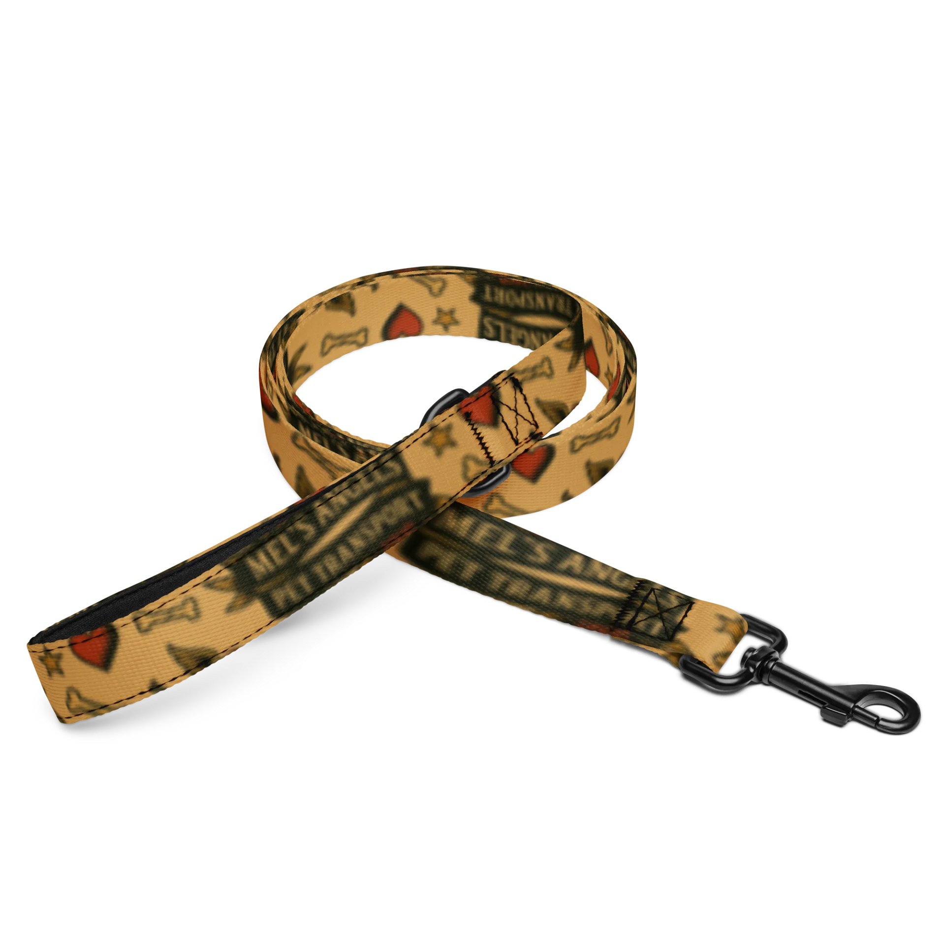 Mel’s Angels Custom Dog Leash – Vintage Tattoo Flash Print, 6ft Durable Polyester Lead with Padded Handle product image (5)
