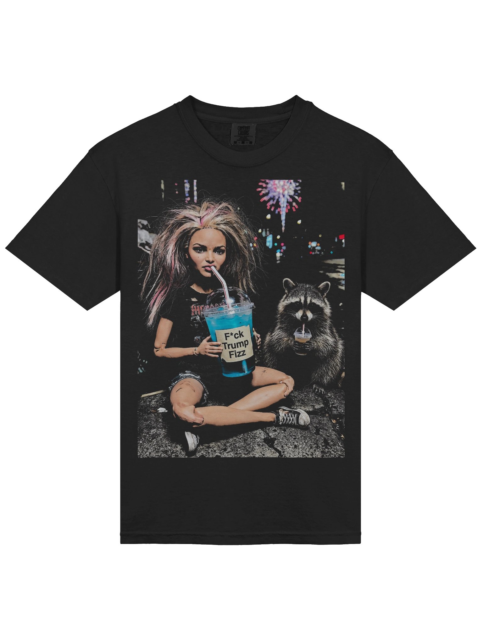 Funny Viral Meme Raccoon And Fashion Doll, July 4th T Shirt product image (9)