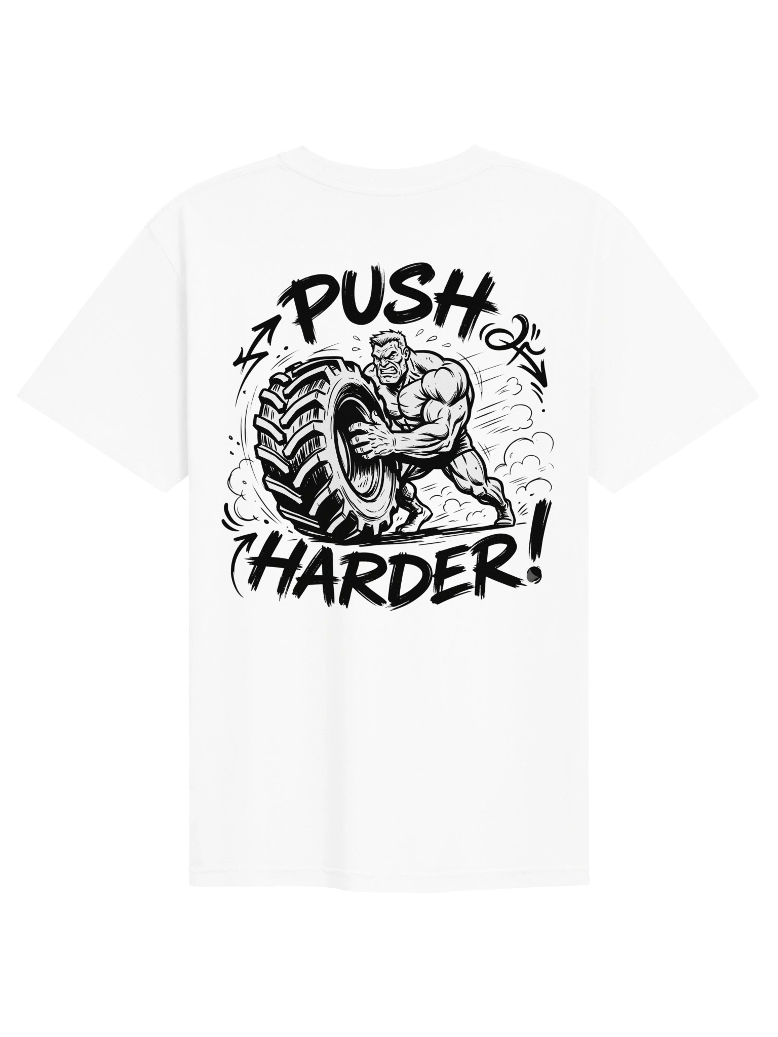 Push Harder Tire Flip Gym T-Shirt | Bold Bodybuilder Motivation Tee product image (2)