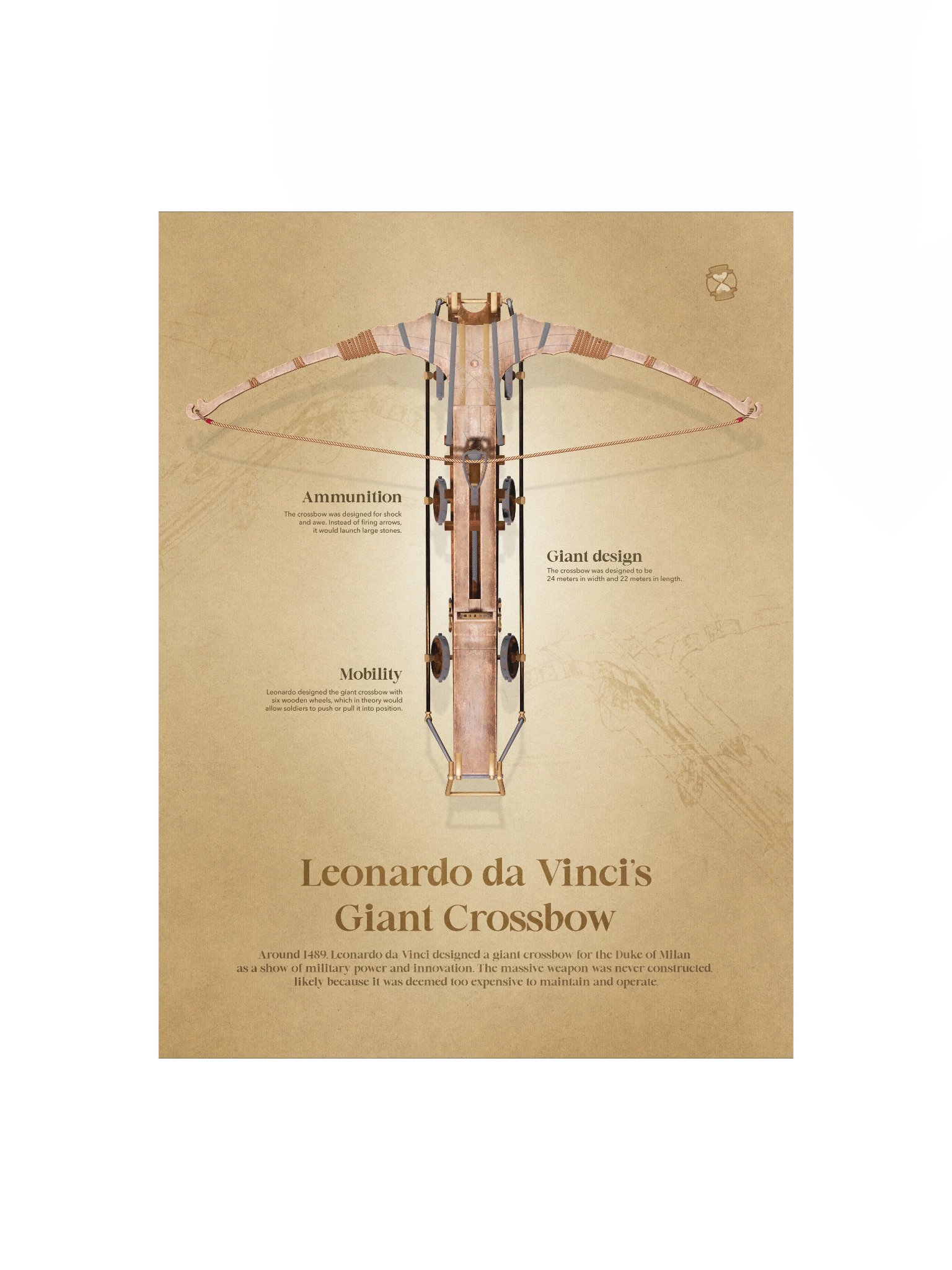 Leonardo da Vinci's Giant Crossbow (Unframed poster) product image (3)