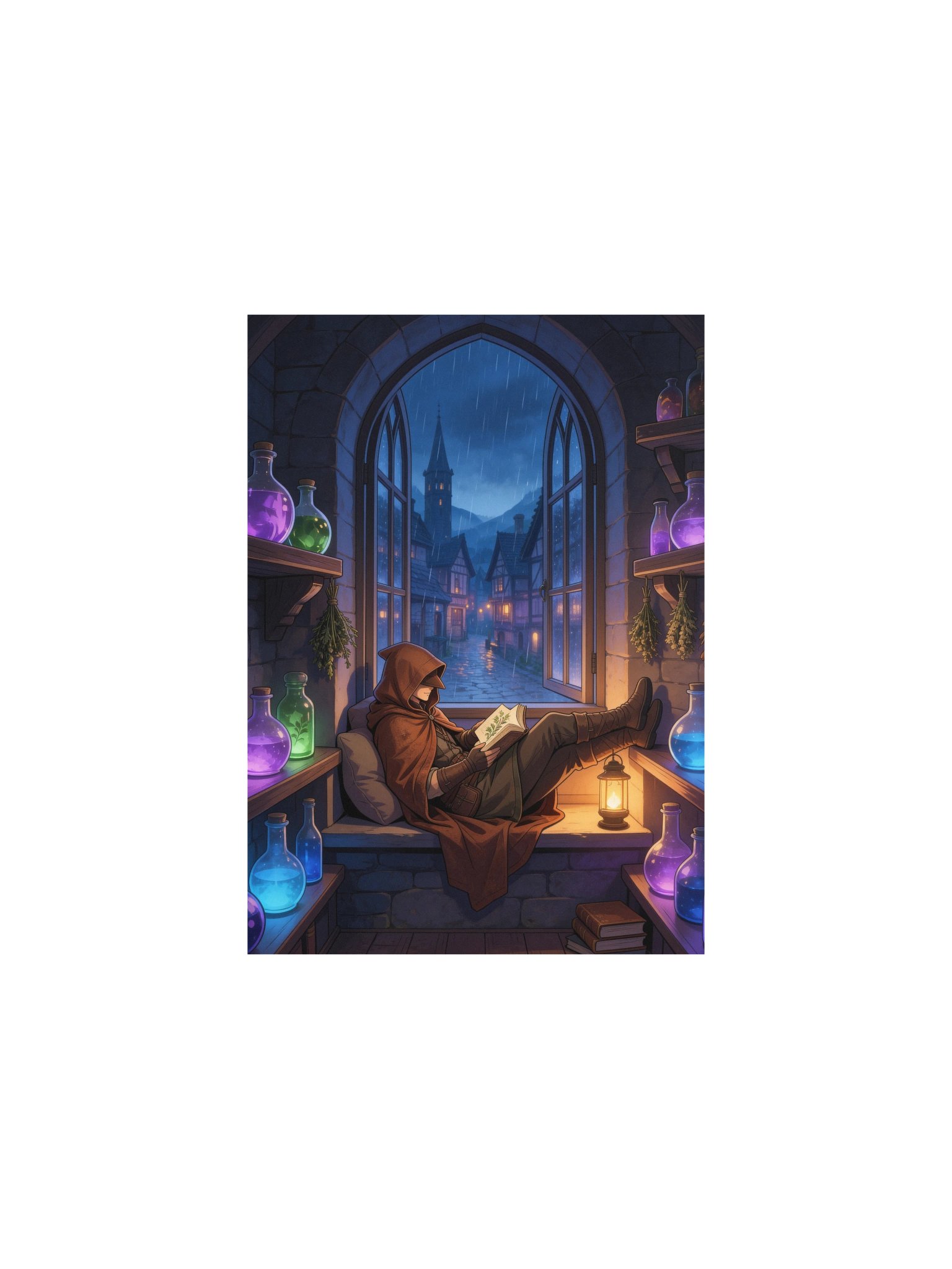 Where the Rain Falls Softly — Bard's Reading Nook Art Print product image (17)