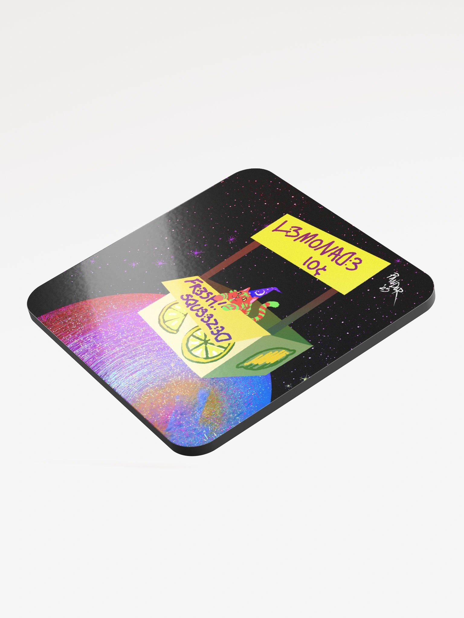 Tiny Wizard Kitty's Galactic Lemonade Stand Coaster product image (3)