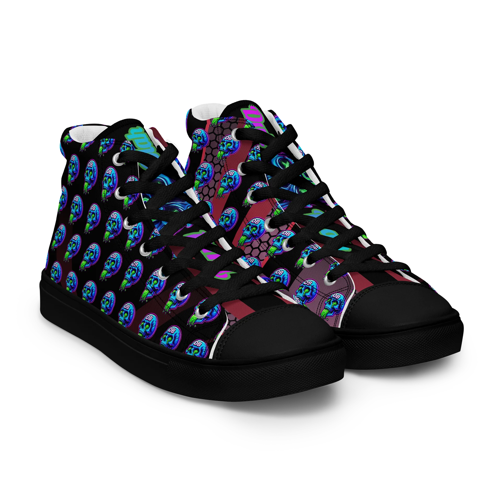 Women's "Sick Skull Honeycomb" Premium High-Top Sneakers product image (8)