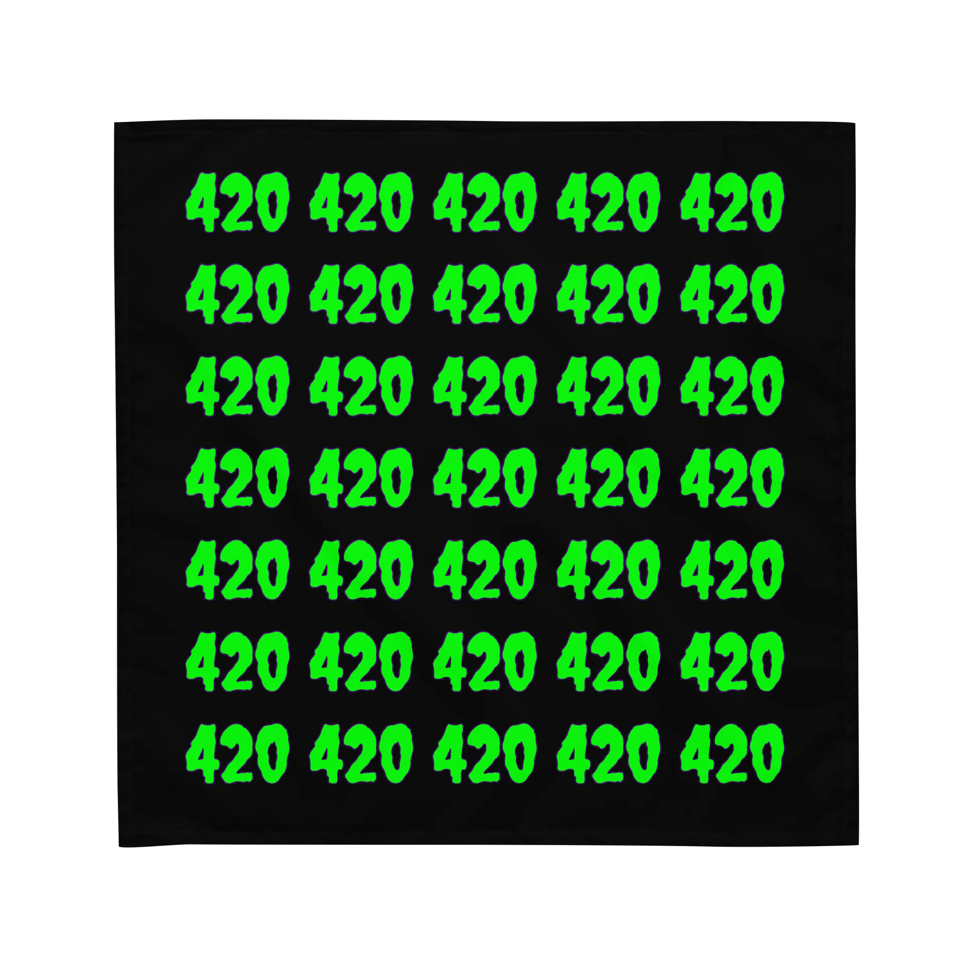 Creepy 420 Neon Green Black Bandana, Twisted Stoner Weed Fashion Accessory product image (1)