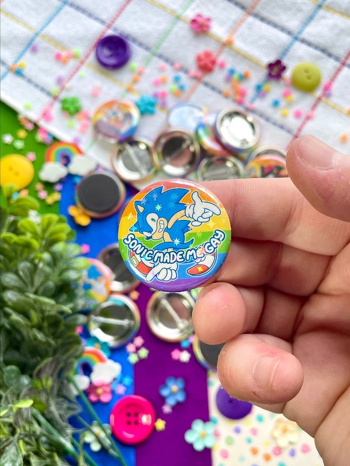 Sonic, Shadow, Knuckles, and Rouge Gay Buttons and Magnets product image (2)