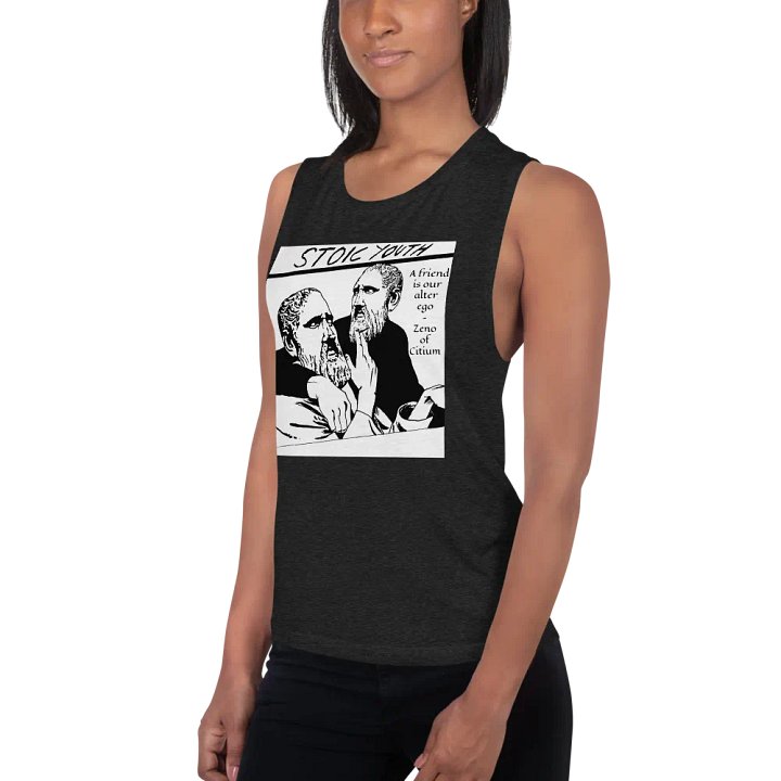 Stoic Youth Zeno of Citium quote Bella+Canvas Women's Flowy Muscle Tank product image (2)