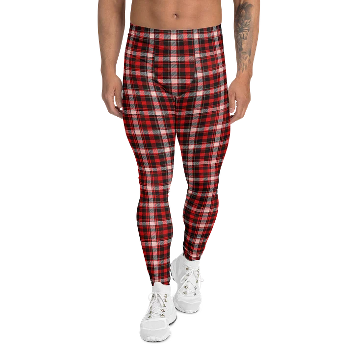 Comfortable Men's Leggings Buffalo Plaid Tartan product image (1)
