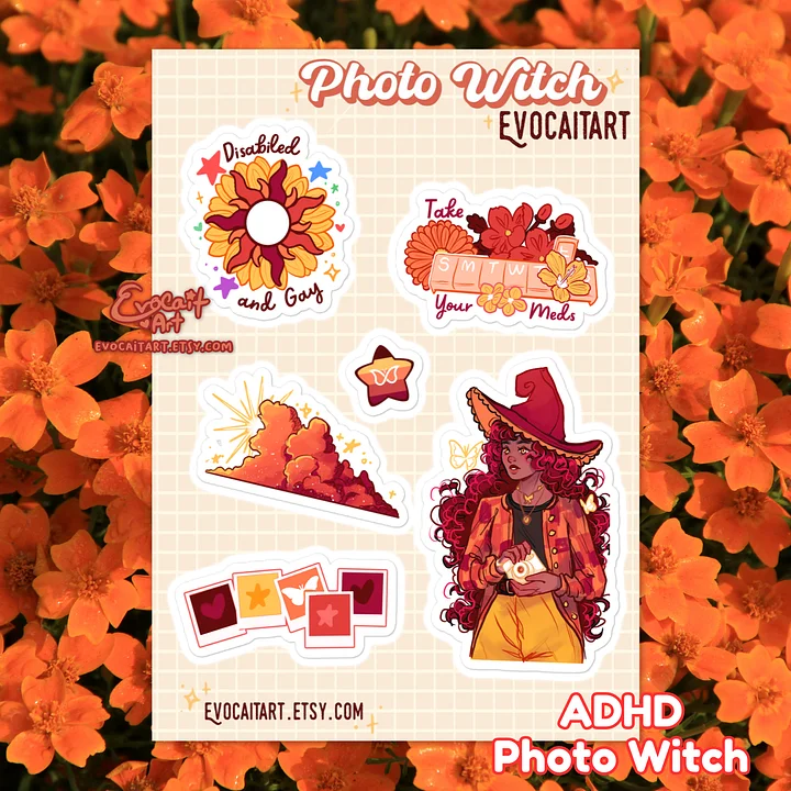 ADHD Pride Flag Witch Stickers product image (1)