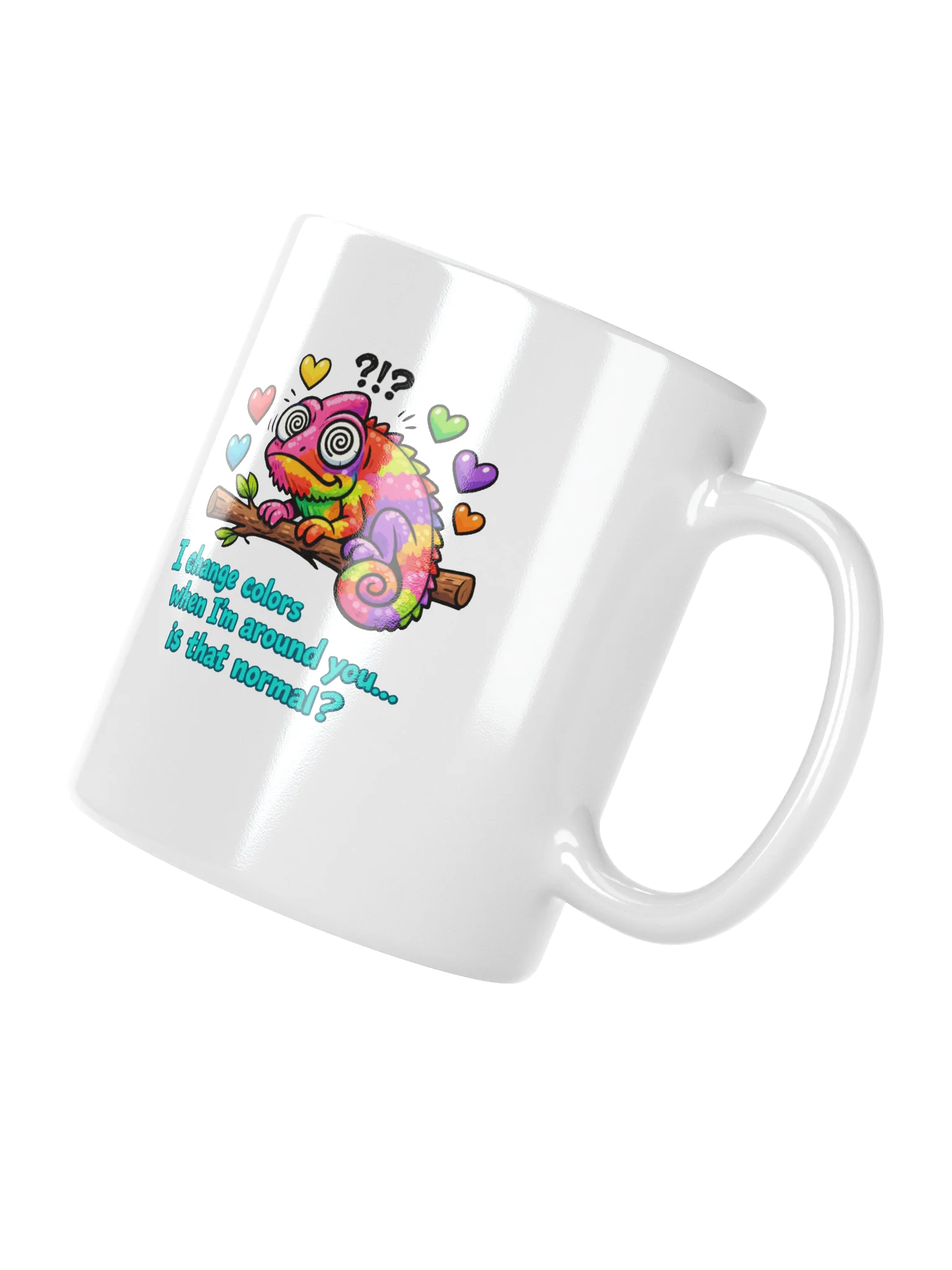 Chameleon Valentine Mug 11oz - "I Change Colors When I'm Around You" Funny Love Gift - Cute Romantic Coffee Mug for Boyfriend Girlfriend Wife Husband - Anniversary Birthday Present product image (3)