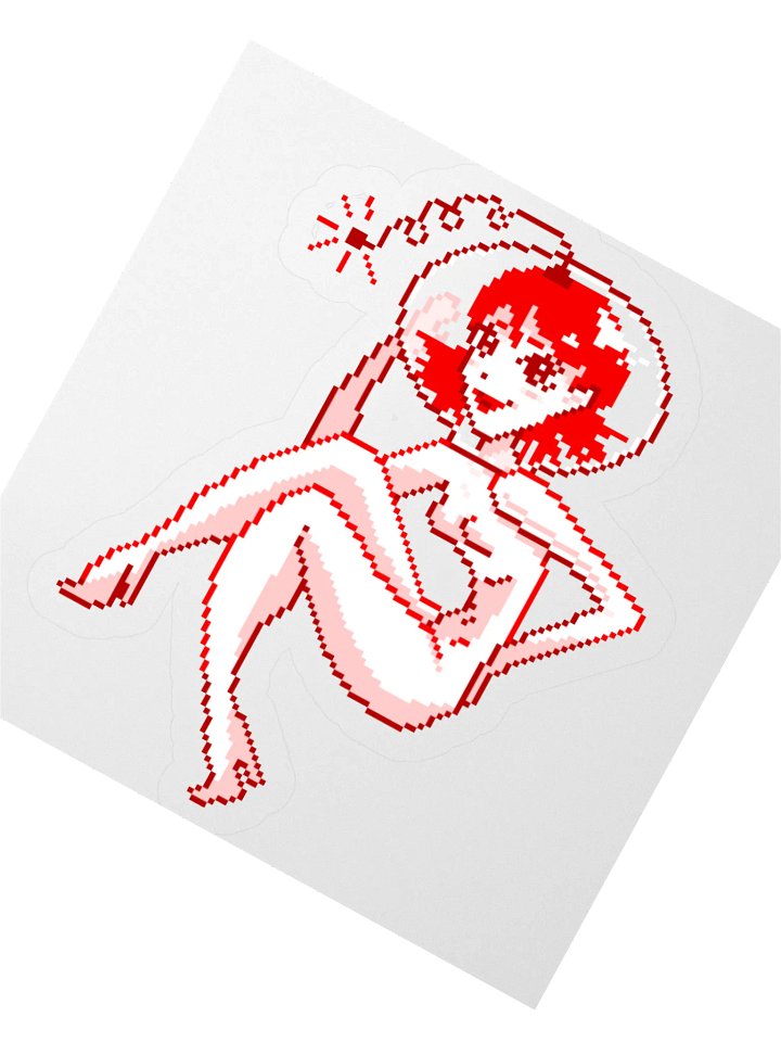Retro Spacegirl smaller sticker product image (2)