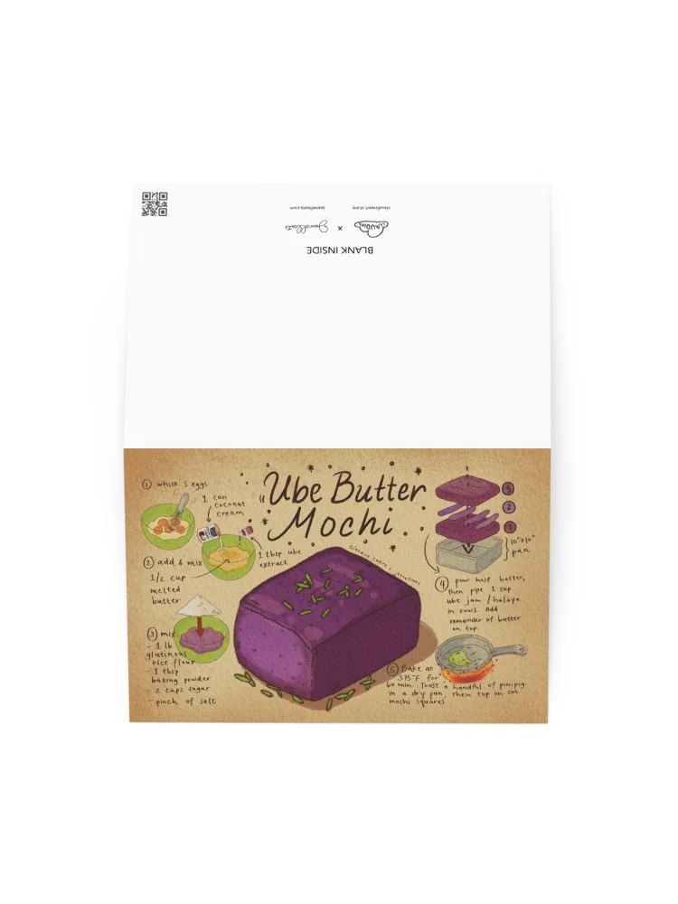 Ube Butter Mochi Recipe Art Print Greeting Card product image (2)