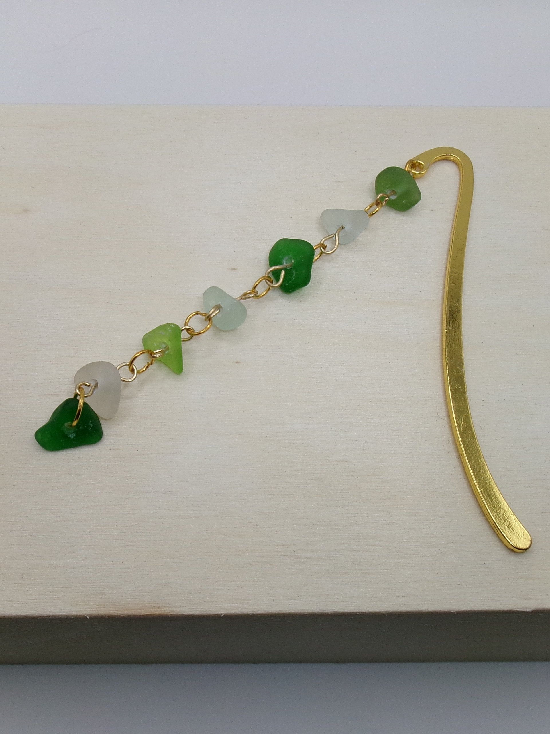 Green and Clear Sea Glass Bookmark product image (1)