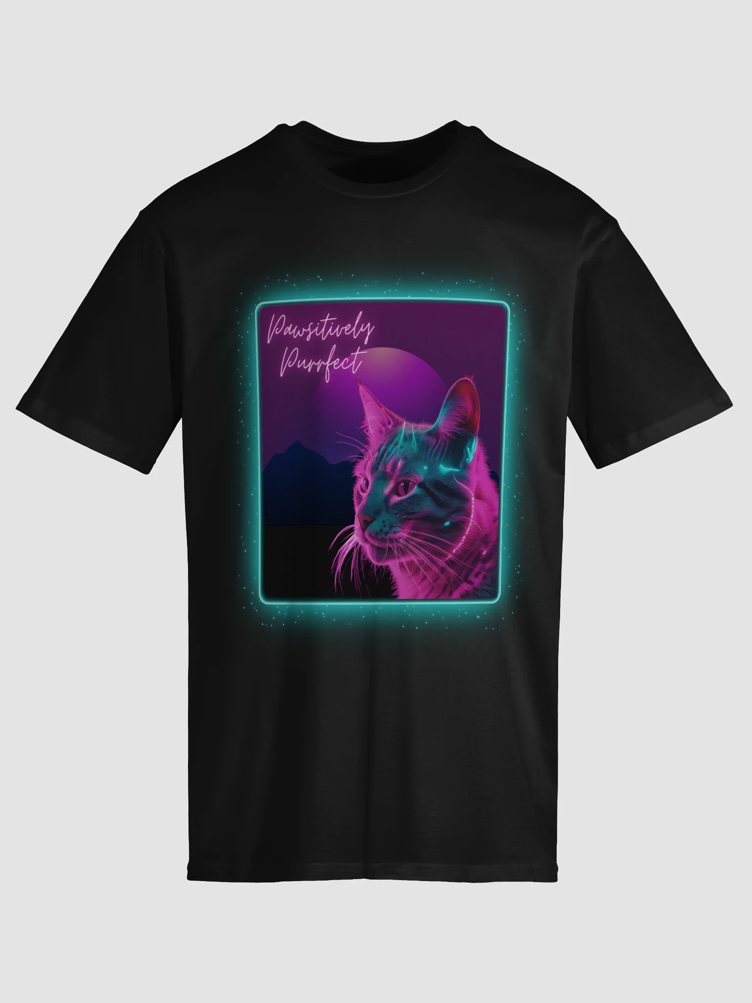 Pawsitively Purrfect Neon Cat Tee product image (5)