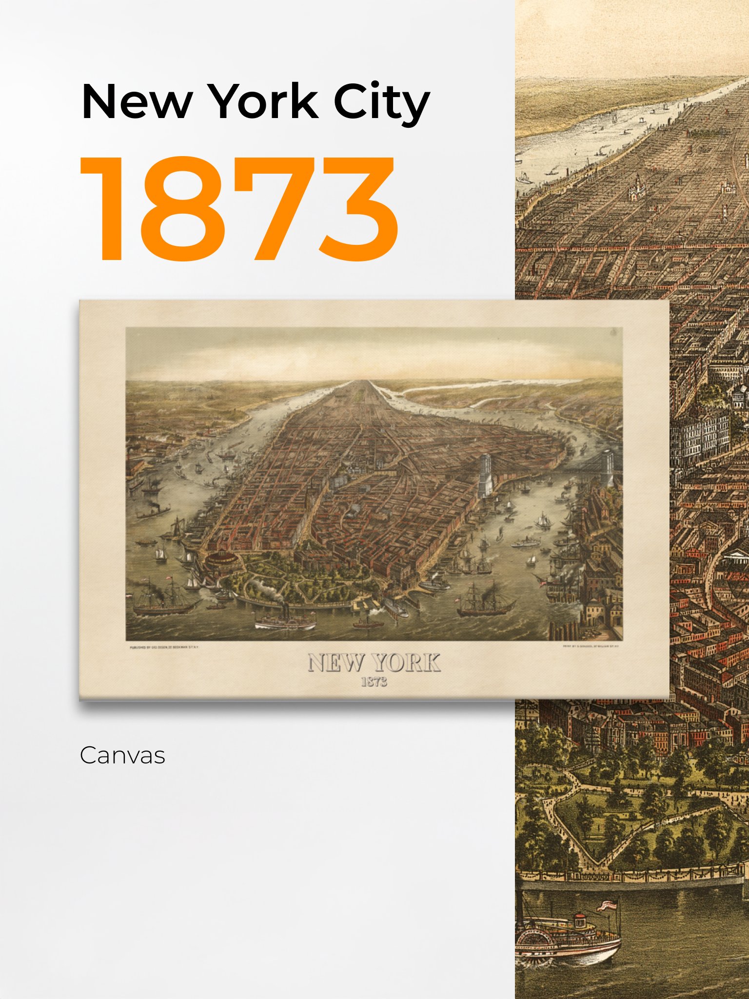 New York City 1873 (Canvas Print) product image (1)
