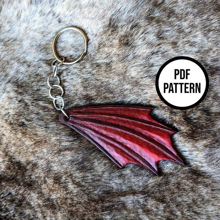 Dragon Wing Leather Keychain PDF Pattern product image (1)