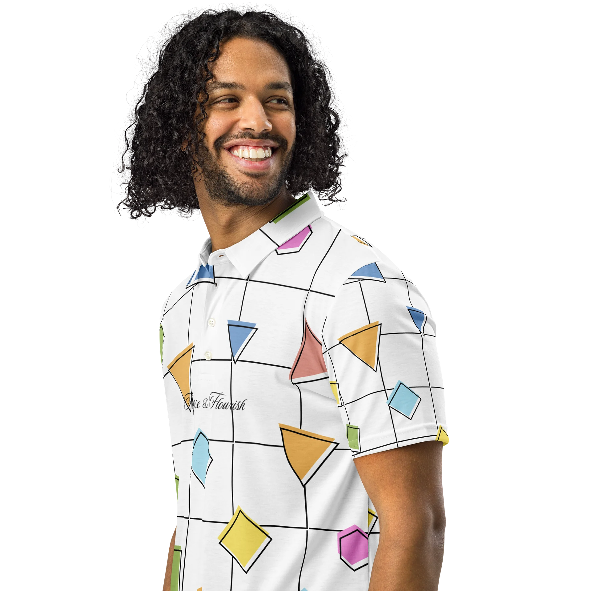 F&F Script Geometric Slim Fit Polo Shirt product image (2)