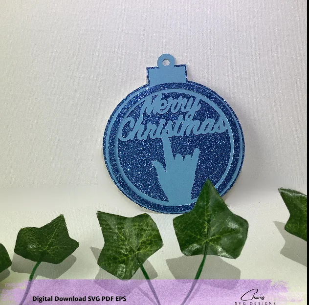 Layered I Love You in ASL Holiday Ornaments SVG Bundle product image (5)
