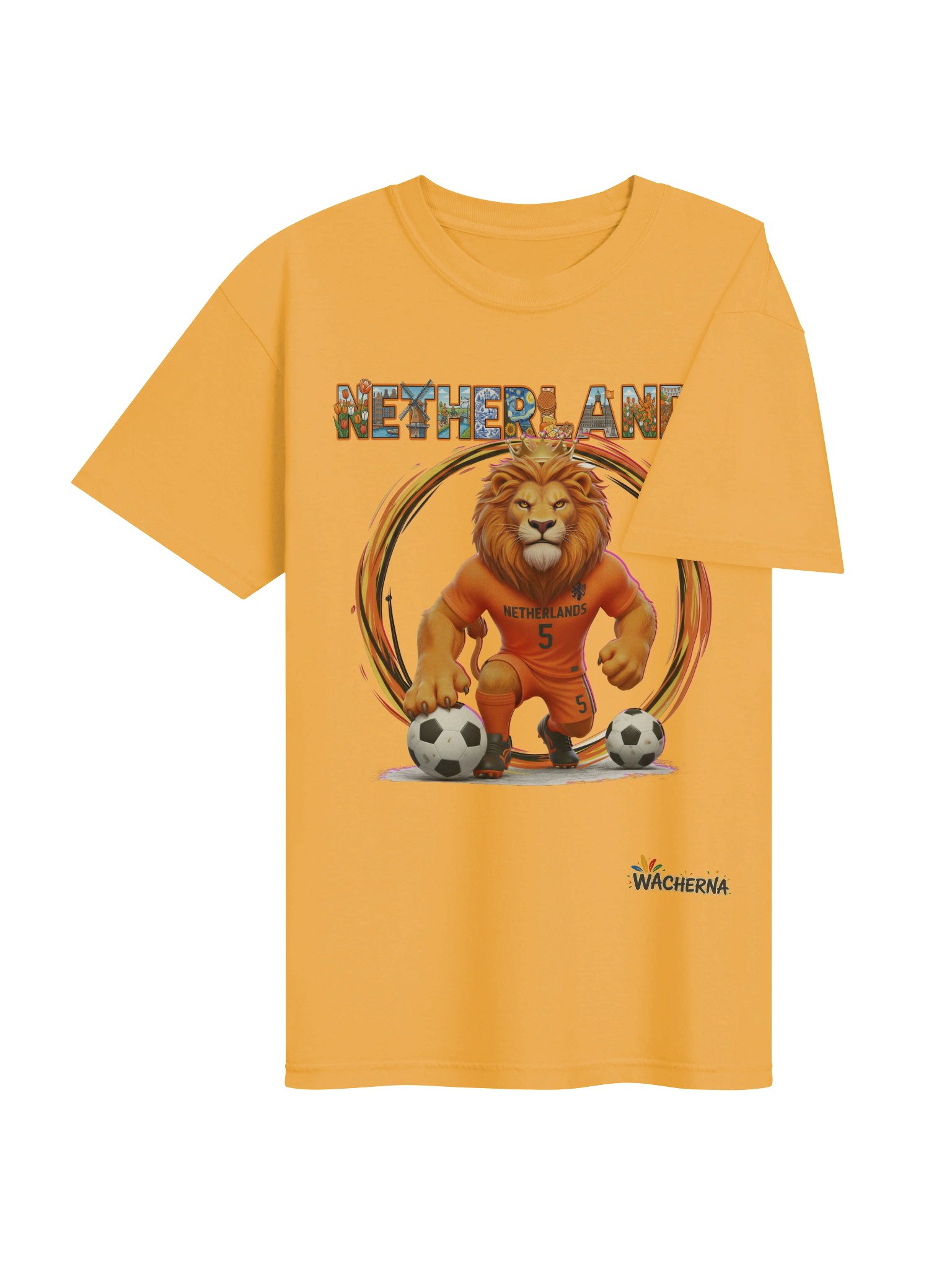 Netherlands Lion Mascot Fan Art T-Shirt – Vibrant Culture & Football Streetwear product image (6)