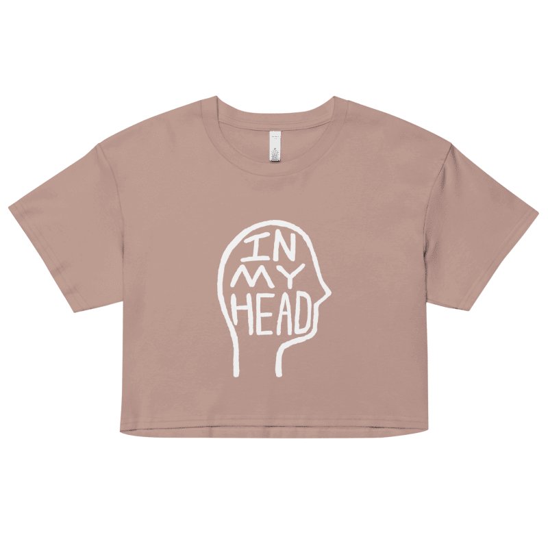 In My Head (white design) printed cotton crop top product image (1)