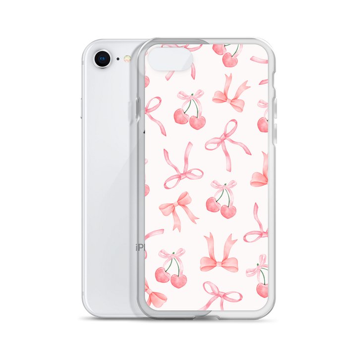 Watercolor Bows & Cherries Clear iPhone Case product image (55)