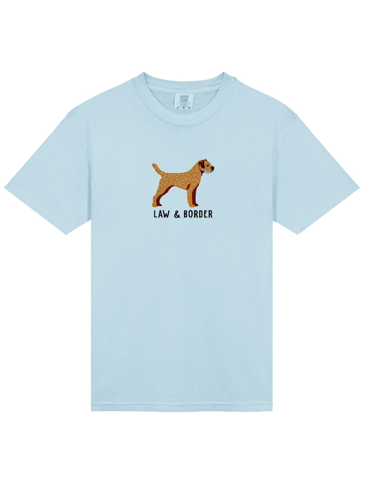 Law & Border T-Shirt(Embroidered) of a Border Terrier(Tan) product image (6)