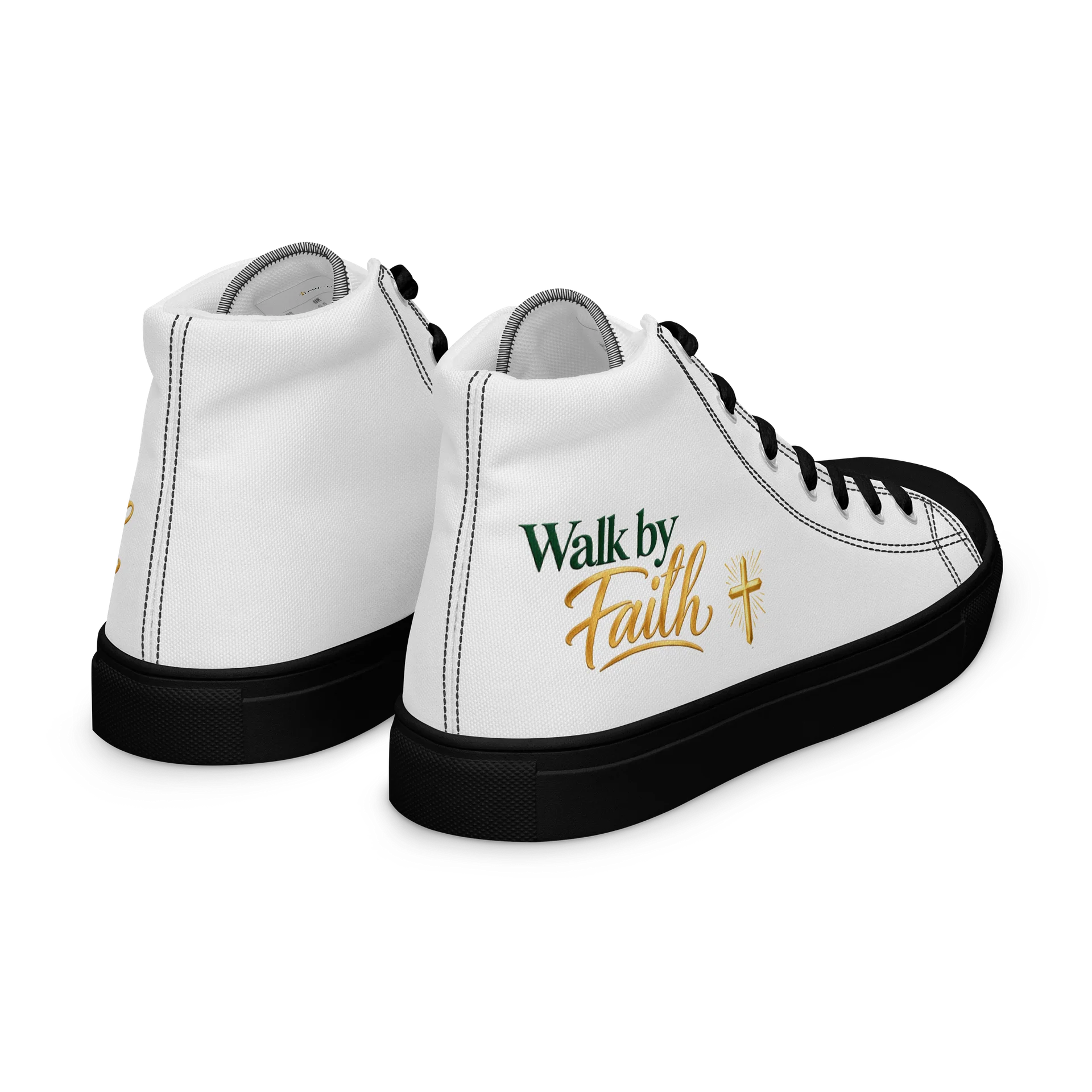 Walk by Faith Women’s High-Top Sneakers – Black & Gold product image (9)