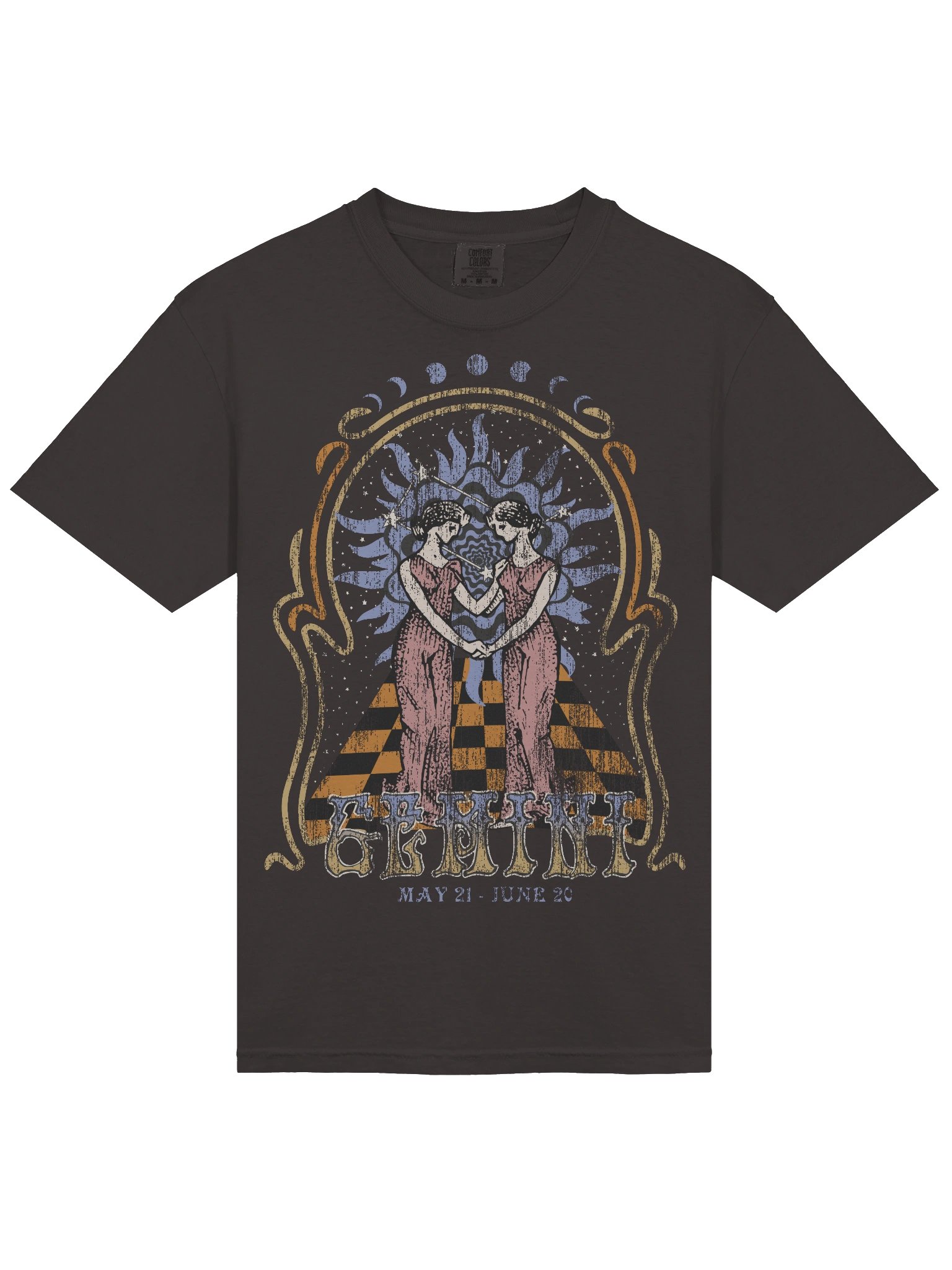 Gemini Zodiac Shirt – Vintage Astrology Twins Celestial Graphic Tee (May 21 – June 20) product image (15)