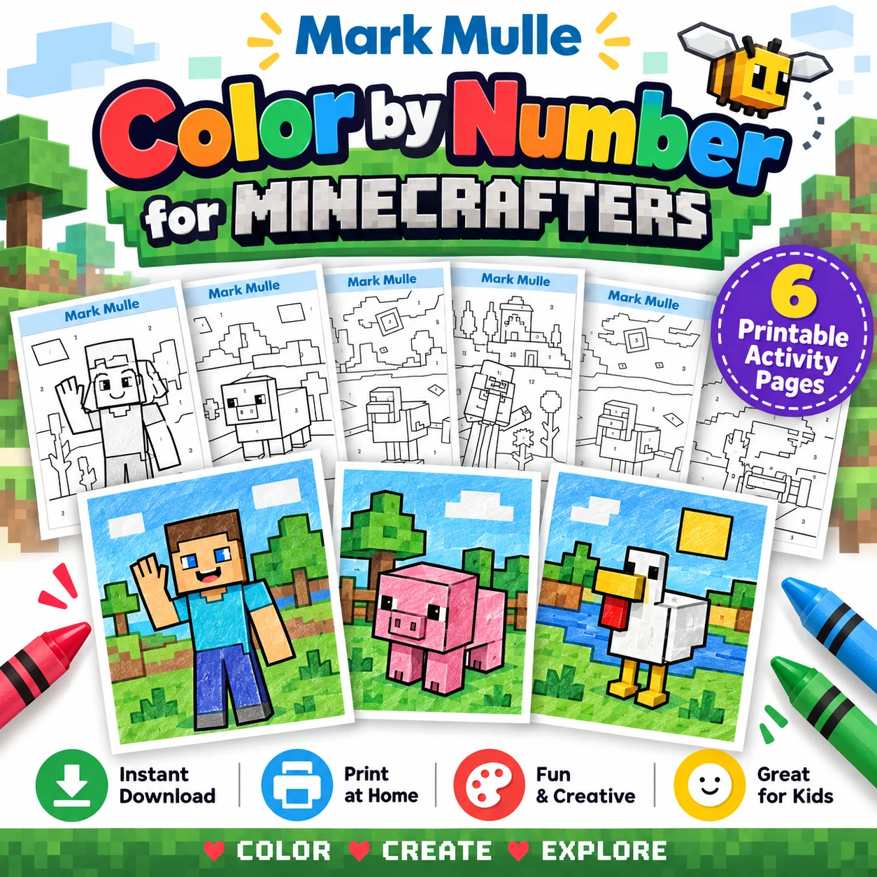 Color by Number for Minecrafters set 1 product image (1)