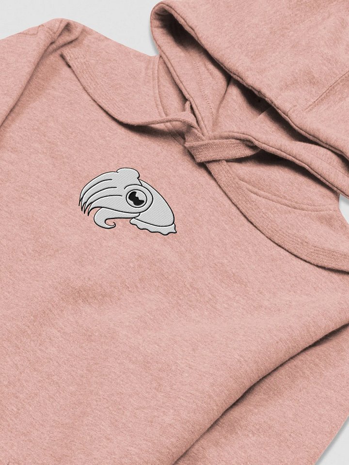 White Cuttlefish Embroidered Hoodie - white with black outline embroidery product image (13)