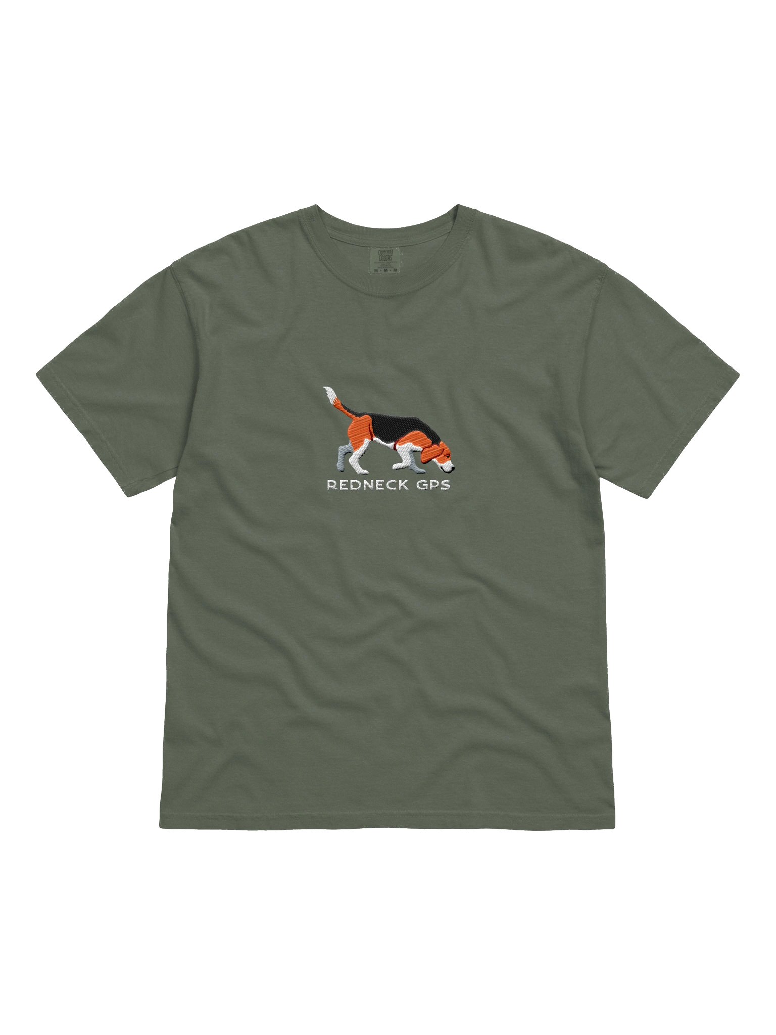 Redneck GPS T-Shirt(Embroidered) of a Beagle(Tricolor) product image (4)