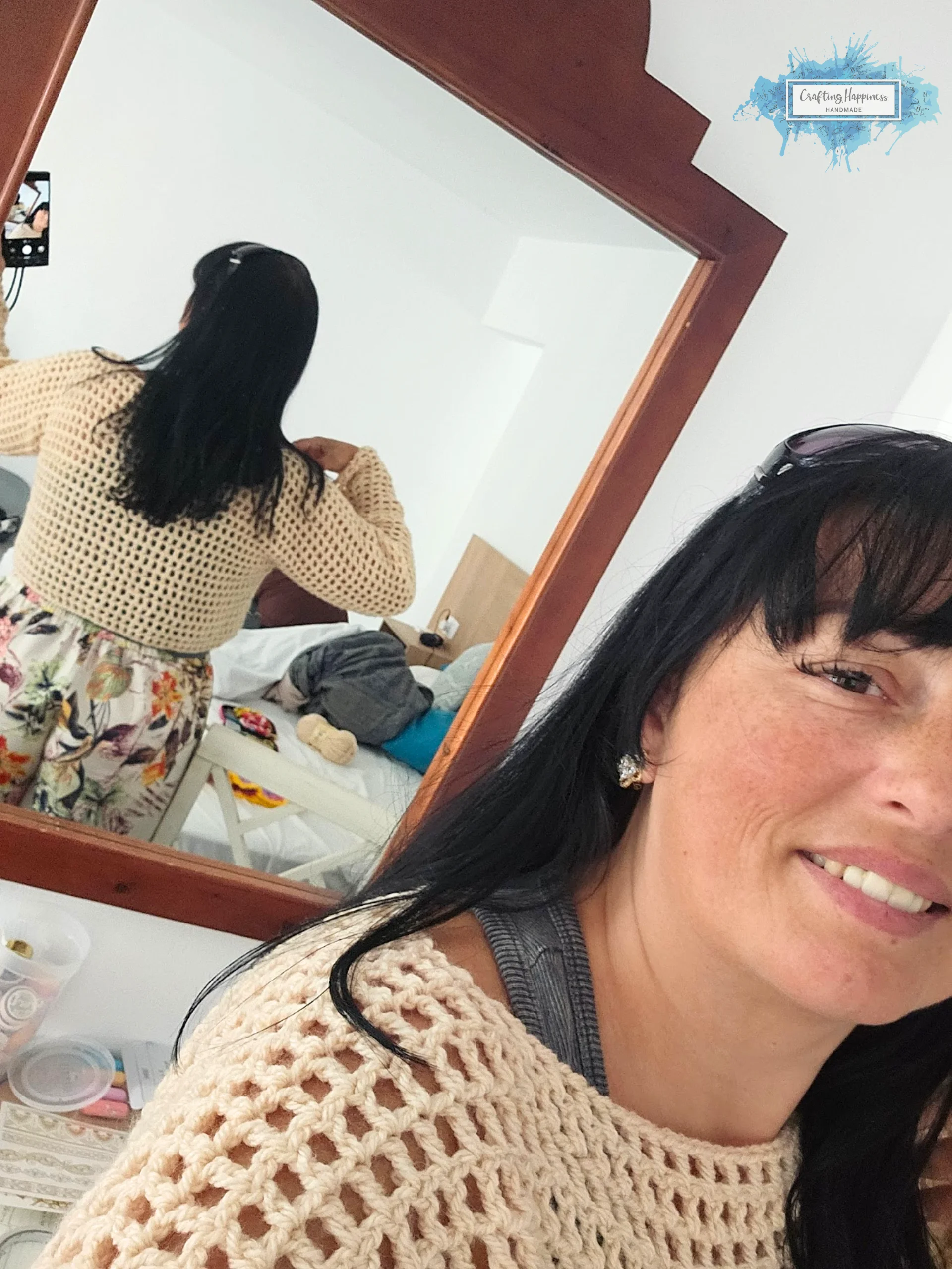 Coquette Mesh Cropped Sweater Crochet Pattern | No-Sew Summer Blouse | Adjustable Net Top, Beginner Pdf product image (2)