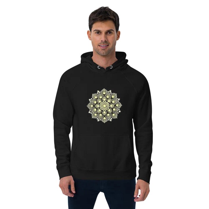 Yellow Dot Mandala Unisex Eco Hoodie product image (2)