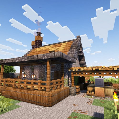 GnormPlays Is working on his Scottish Highlands inspired island base - we're already loving the vibes of the first little cot...