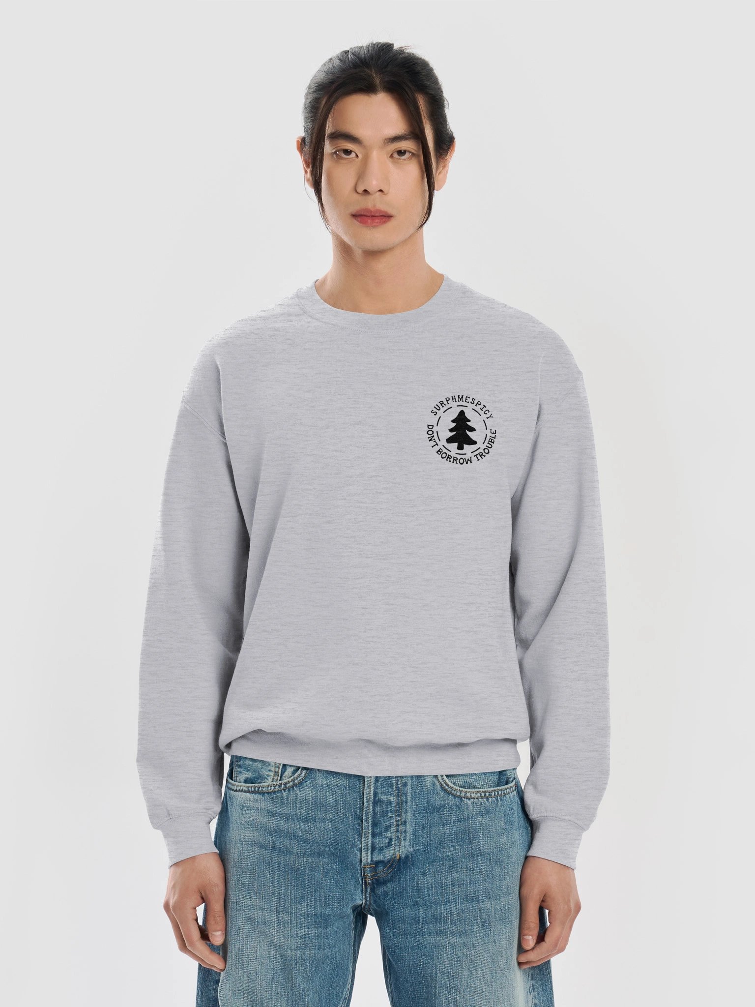 Don't Borrow Trouble Black Graphic Sweatshirt product image (37)