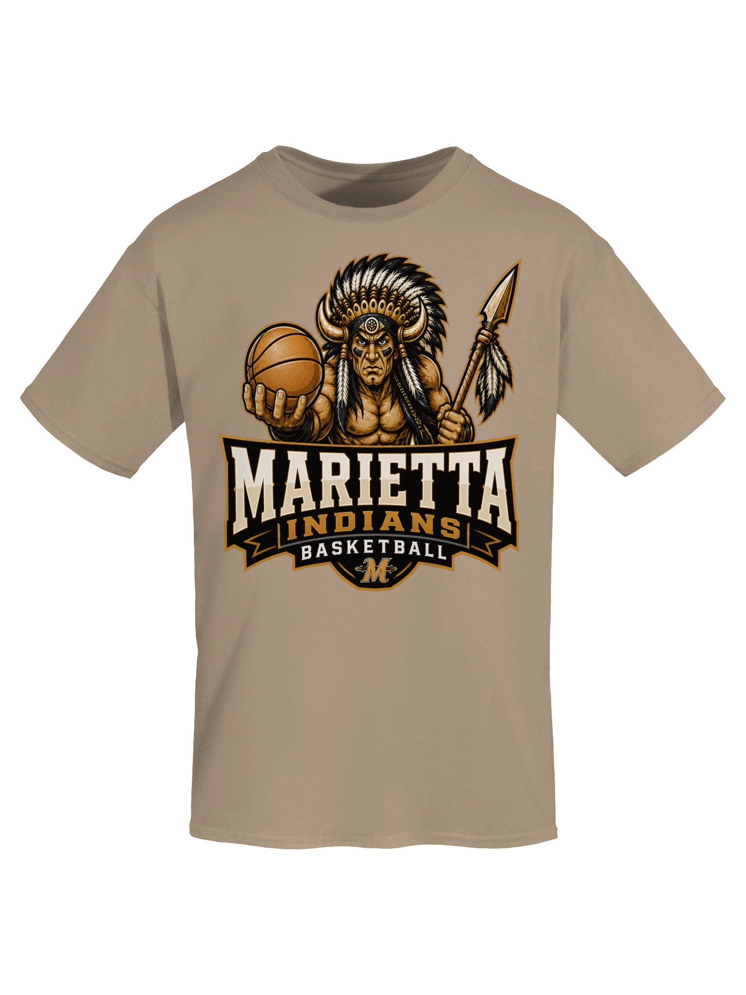 Marietta Indian Basketball Tee product image (65)
