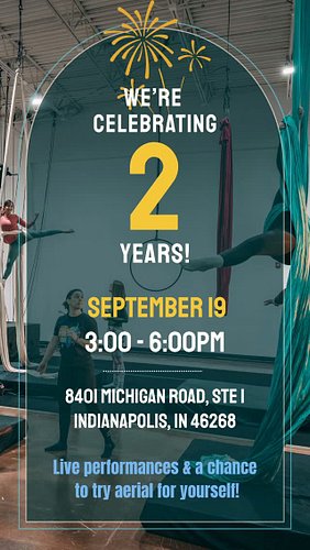 Our gym is turning TWO! Come see what we have been up to! Try aerial! Sign up for classes! Watch amazing performances by stud...