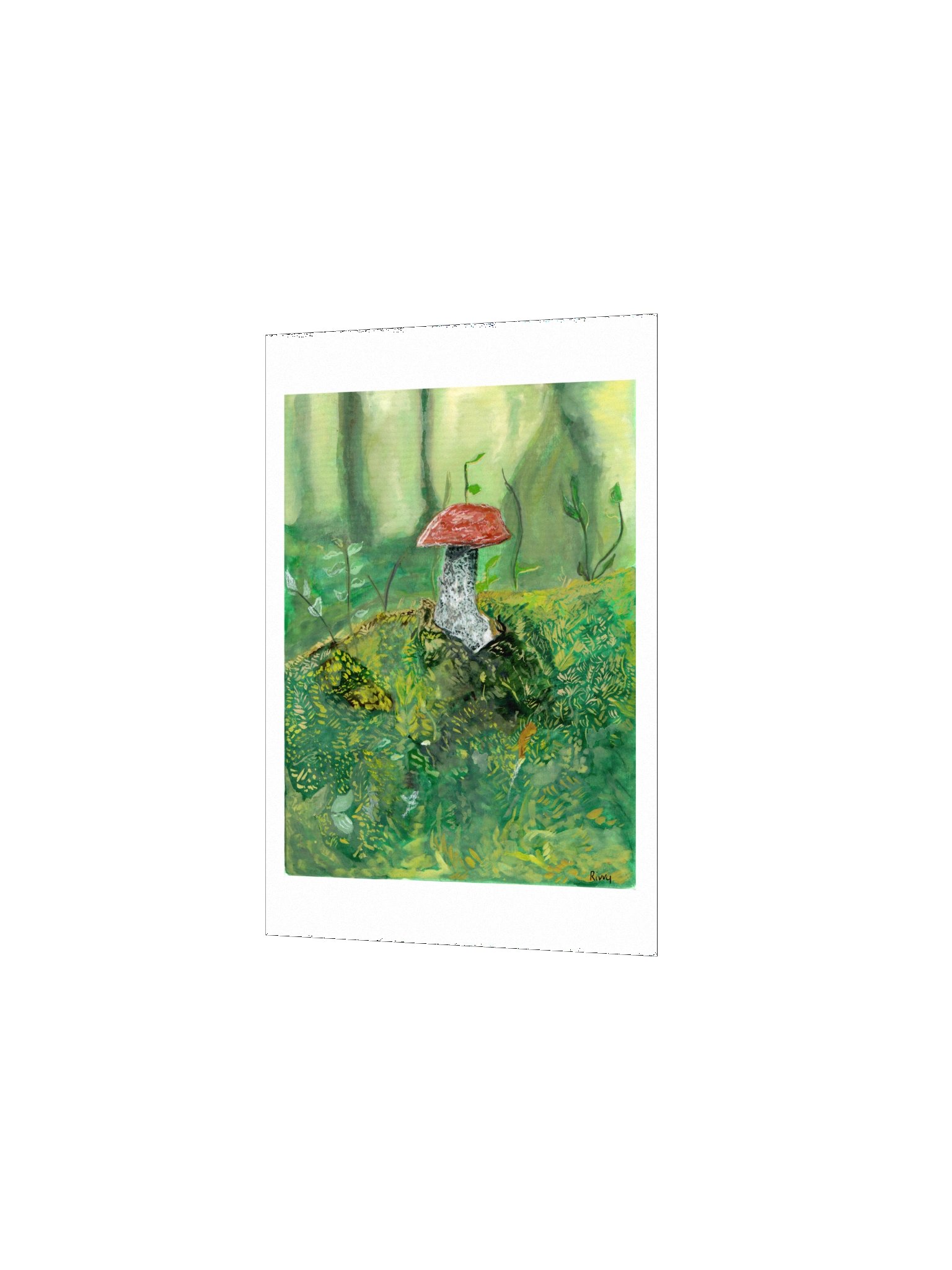 Mushroom in Forest Painting - Print product image (10)