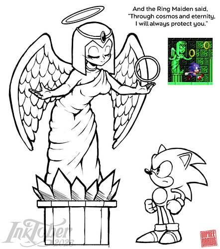This is my drawing for Day Two of Inktober. The theme is “Relic”.

This one is based on a hidden easter egg in Sonic CD, the ...