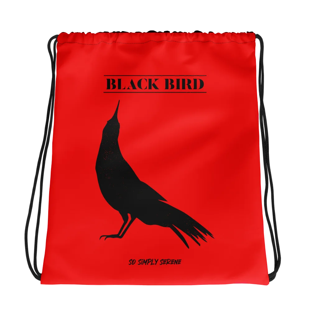 Black Bird Drawstring Bag product image (1)