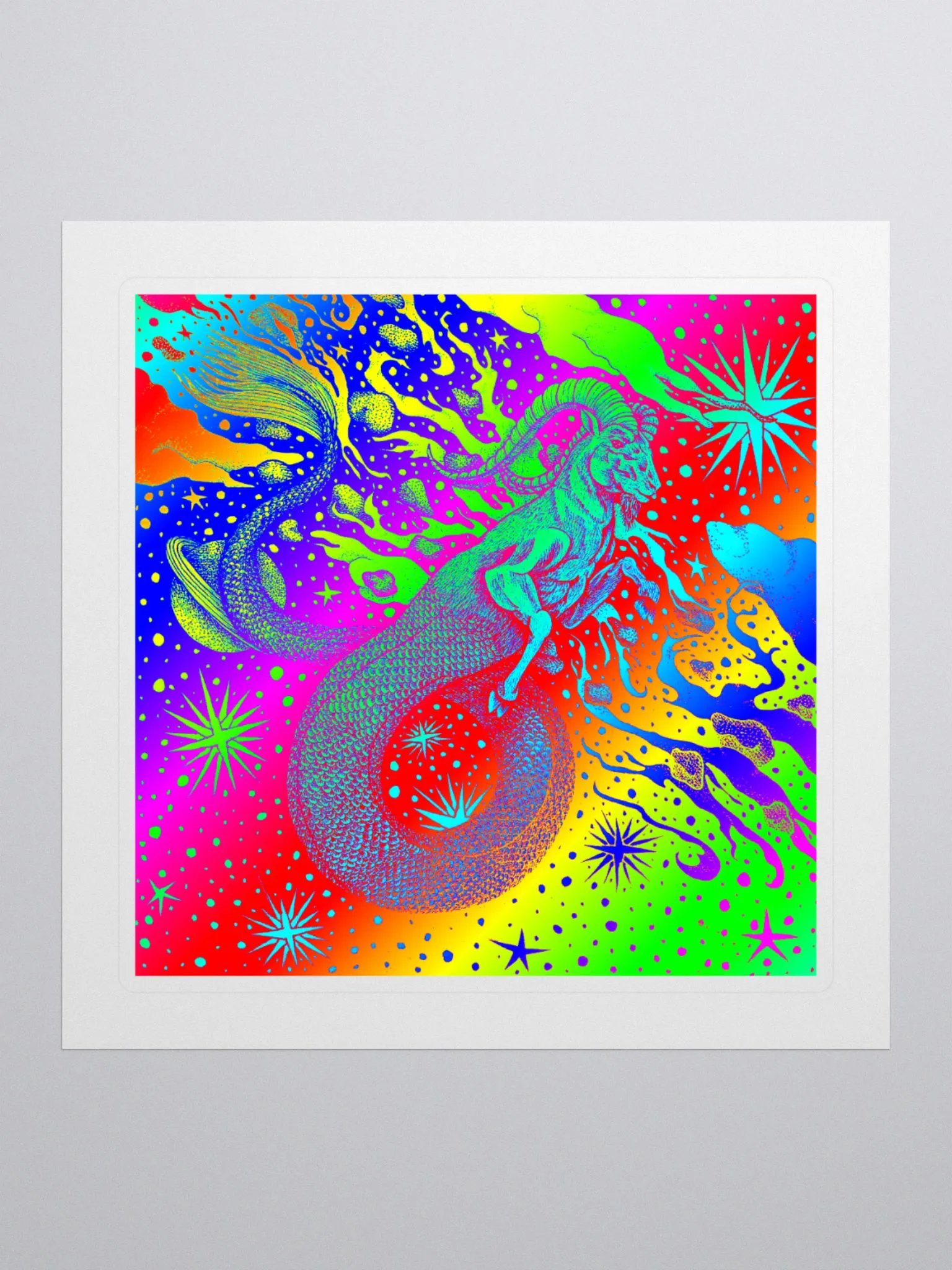 Limited Edition Full Rainbow Capricorn Zodiac Kiss Cut Stickers product image (1)