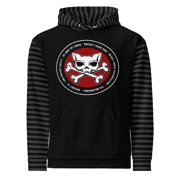 My Politics Kat Skull Striped Hoodie product image (1)